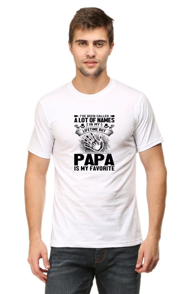 Fav. word PAPA - Hand Print  - Black Text