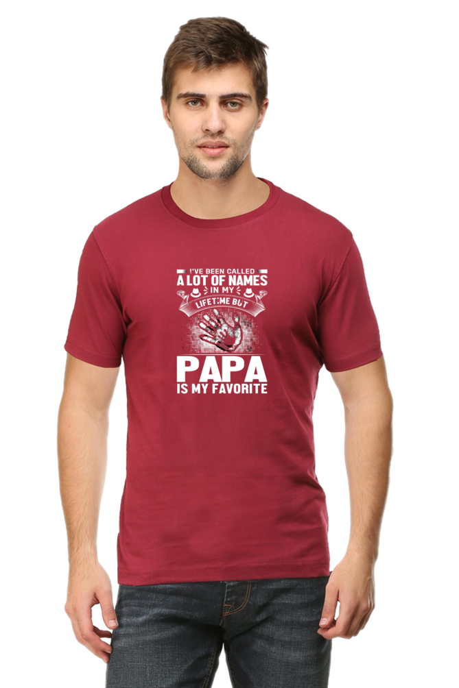 Fav. word PAPA - Hand Print  - White Text