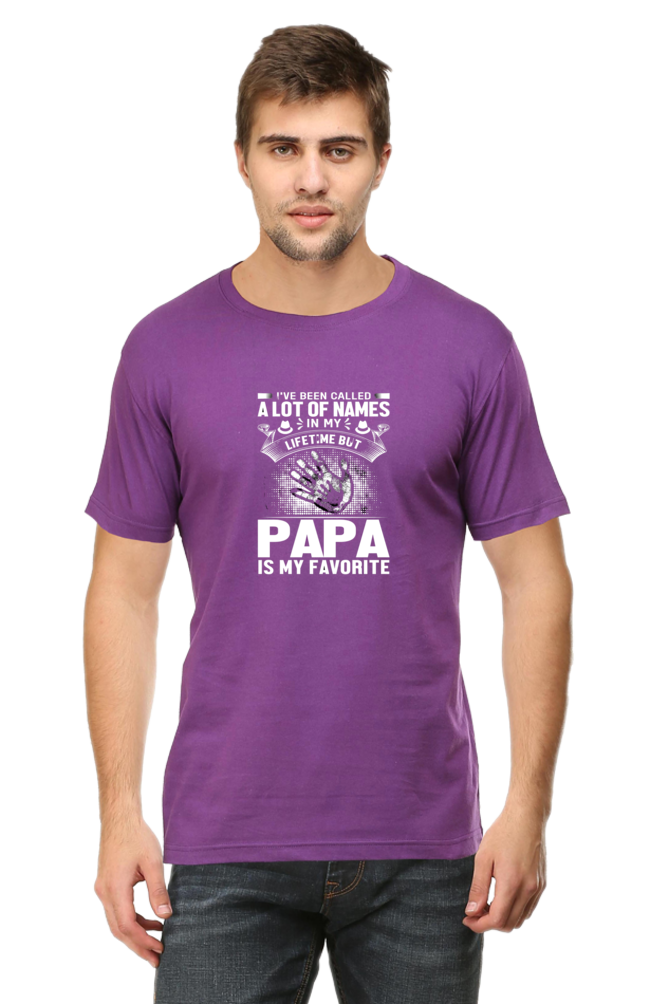 Fav. word PAPA - Hand Print  - White Text