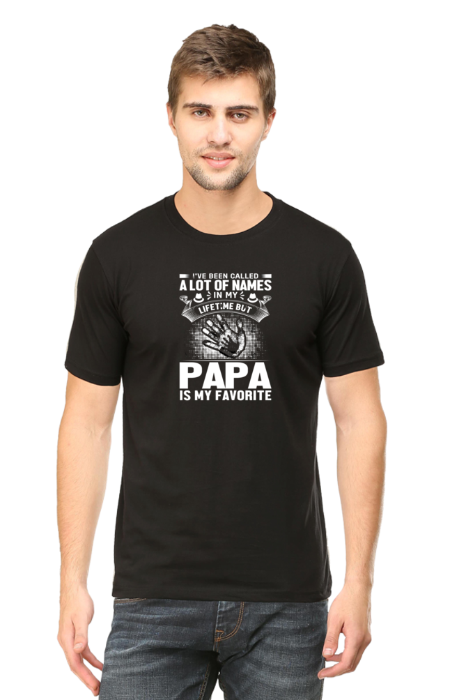 Fav. word PAPA - Hand Print  - White Text