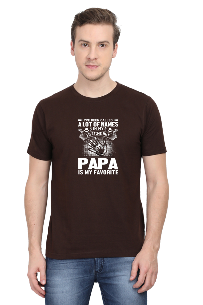 Fav. word PAPA - Hand Print  - White Text