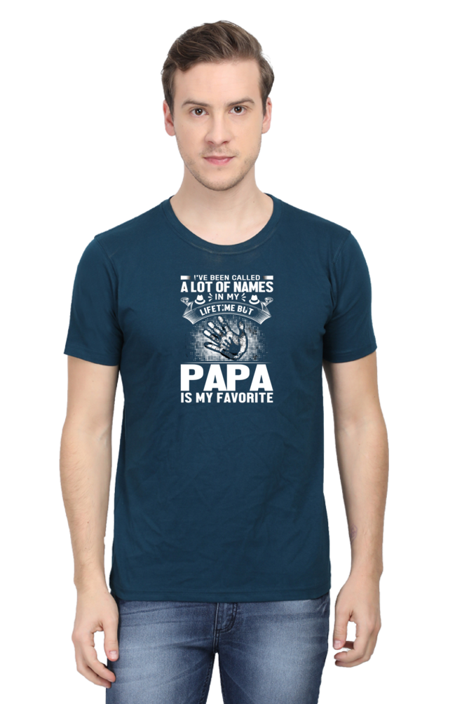 Fav. word PAPA - Hand Print  - White Text