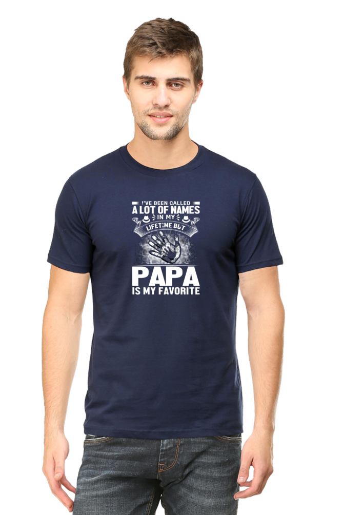 Fav. word PAPA - Hand Print  - White Text