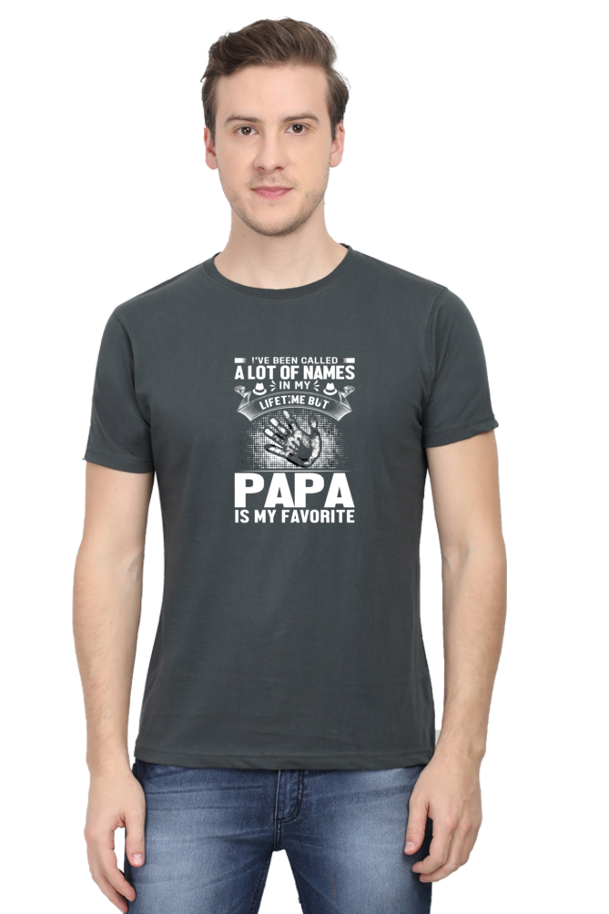 Fav. word PAPA - Hand Print  - White Text