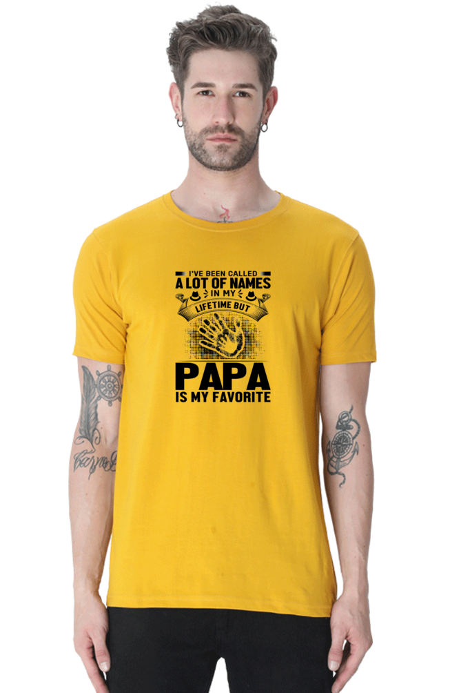 Fav. word PAPA - Hand Print  - Black Text