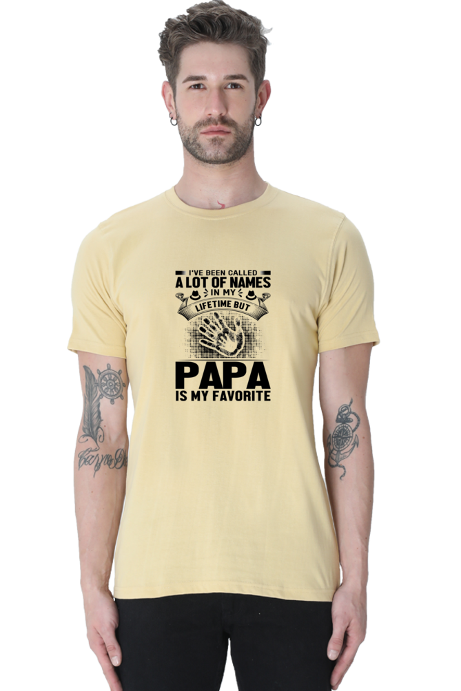 Fav. word PAPA - Hand Print  - Black Text