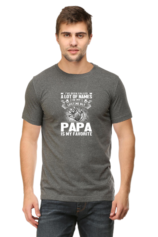 Fav. word PAPA - Hand Print  - White Text