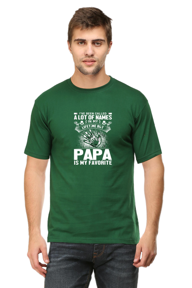 Fav. word PAPA - Hand Print  - White Text